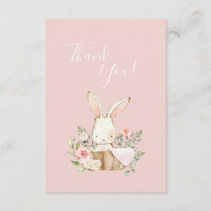 Carte De Remerciements Jote Baby shower Bunny rose