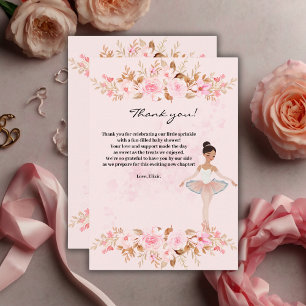 Carte De Remerciements Jote Modern Little Ballerina Baby shower photo
