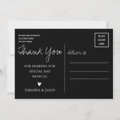 Carte De Remerciements Jote superposition de texte Joli Mariage photo de  (Dos)