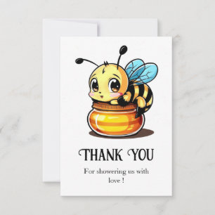 Carte De Remerciements Jouer Baby shower d'abeille mignonne