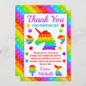 Carte De Remerciements Jouet Fidget Pop Arc-en-Ciel pour Anniversaire (Devant / Derrière)