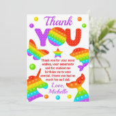 Carte De Remerciements Jouet Fidget Pop Arc-en-ciel pour fête d'anniversa (Debout devant)