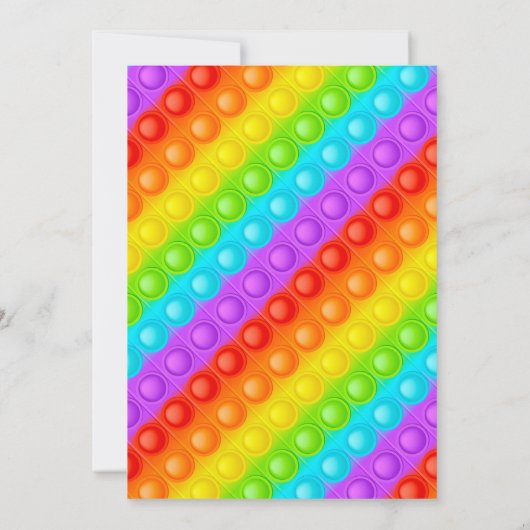 Carte De Remerciements Jouet Fidget Pop Arc-en-ciel pour fête d'anniversa (Dos)