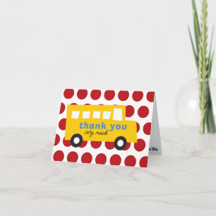 Carte De Remerciements Jouets de garçon Amusant Mignon Transport Bus Jaun