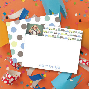 Carte De Remerciements Jouets Jouets Amusants Rétro Transport Photo Enfan