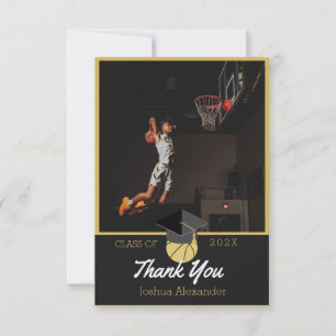 Carte De Remerciements Joueur de basket-ball Photo moderne de remise des 