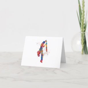 Carte De Remerciements Joueur de cricket en aquarelle