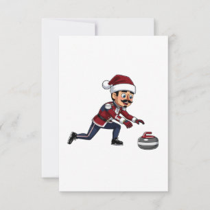 Carte De Remerciements Joueur de curling Casse-Noisette Fêtes Sports d'h