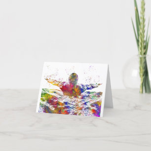 Carte De Remerciements Joueur de football en aquarelle