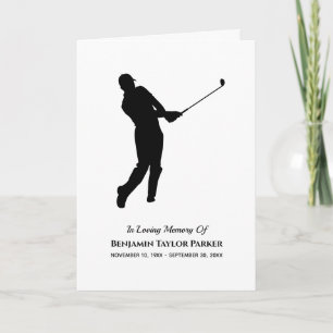 Carte De Remerciements Joueur de golf Bereavthy Sympathy Funeral Memorial