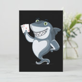 Carte De Remerciements Joueur de poker requin - Cadeau drôle de poker (Debout devant)