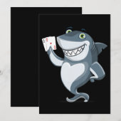 Carte De Remerciements Joueur de poker requin - Cadeau drôle de poker (Devant / Derrière)