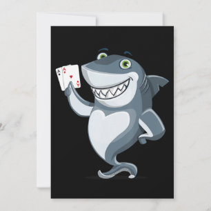 Carte De Remerciements Joueur de poker requin - Cadeau drôle de poker