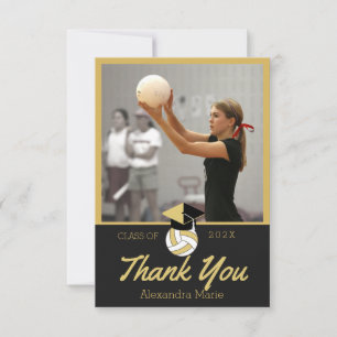 Carte De Remerciements Joueur de volley-ball Photo moderne de remise des
