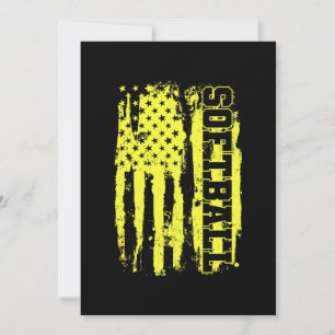 Carte De Remerciements Joueur Softball American Flag