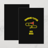 Carte De Remerciements Joueurs de Trombone en laiton (Devant / Derrière)