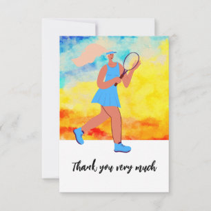 Carte De Remerciements Joueuse de tennis femme