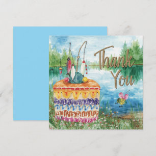Carte De Remerciements Jour d'anniversaire de pêche sur le thème du plais