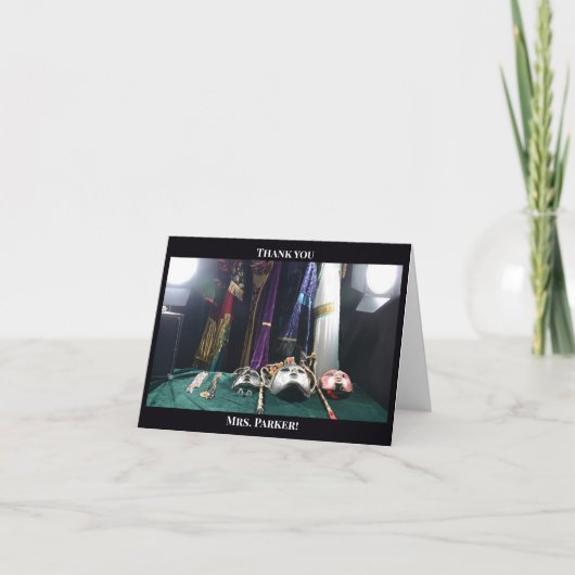 Carte De Remerciements Jour d'appréciation de l'enseignant du théâtre dra (Devant)