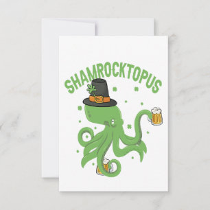 Carte De Remerciements Jour de la Saint Patrick octopus Shamrocktopus Lep
