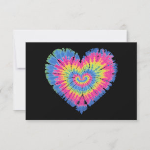 Carte De Remerciements Jour des Coeurs colorés de Tie Dye Valentines