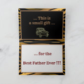 Carte De Remerciements Jour des pères de l'or noir de luxe (Intérieur)