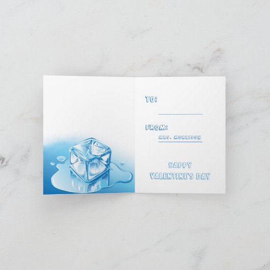 Carte De Remerciements Jour des valentines de l'élève par l'enseignant (Intérieur)