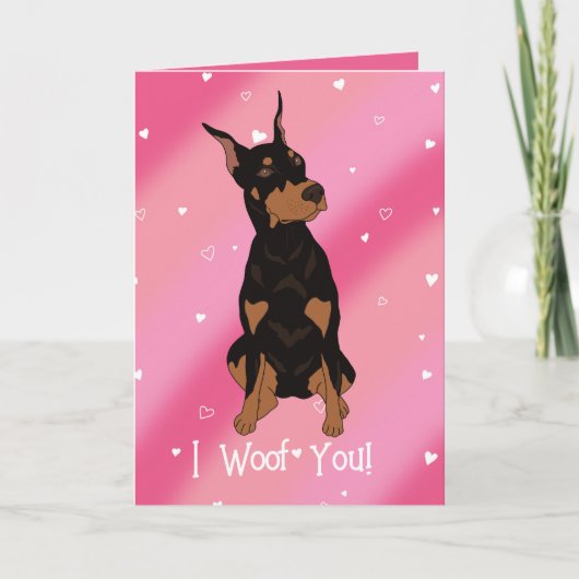 Carte De Remerciements Jour Doberman Pinscher Valentines (Devant)