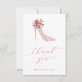 Carte De Remerciements Journée de mariage au script rose (Devant)