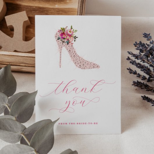 Carte De Remerciements Journée de mariage au script rose