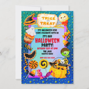Carte De Remerciements Joyeuse fête d'Halloween remplie de friandises