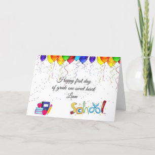Carte De Remerciements Joyeuse fête du premier jour d'école