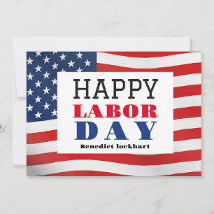 Carte De Remerciements Joyeuse fête du Travail drapeau patriotique USA