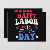 Carte De Remerciements Joyeuse fête du Travail Hommes Femmes Enfants (Devant / Derrière)