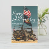 Carte De Remerciements Joyeuse Journée des forces armées (Debout devant)