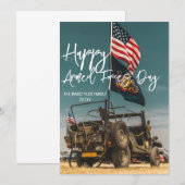 Carte De Remerciements Joyeuse Journée des forces armées (Devant / Derrière)