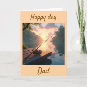 Carte De Remerciements Joyeuse journée papa thème pêche on t'aime