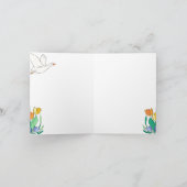 Carte De Remerciements Joyeuse oie en flanc de fleurs (Intérieur)