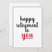 Carte De Remerciements Joyeuse retraite Gros Script Retraite Occasion (Devant / Derrière)