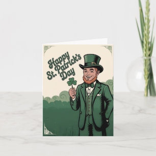 Carte De Remerciements Joyeuse Saint-Patrick Leprechaun Vintage