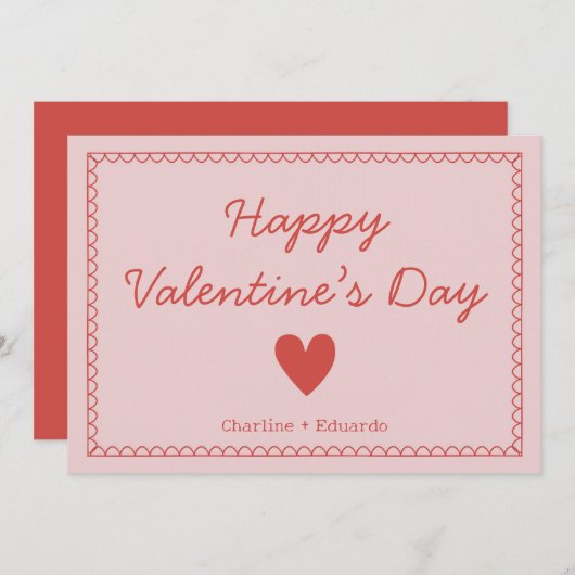 Carte De Remerciements Joyeuse Saint-Valentin (Devant / Derrière)