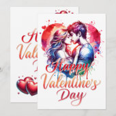 Carte De Remerciements Joyeuse Saint-Valentin (Devant / Derrière)