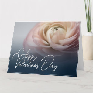 Carte De Remerciements Joyeuse Saint-Valentin avec une grande rose rose