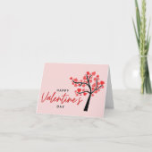 Carte De Remerciements Joyeuse Saint-Valentin Design Rose (Devant)