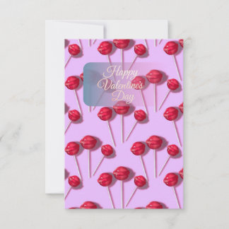 Carte De Remerciements Joyeuse Saint-Valentin Sucette Mignonne Motif Rose