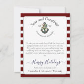 Carte De Remerciements Joyeuses Fêtes (Dos)