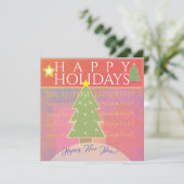 Carte De Remerciements "Joyeuses fêtes" Paix, Bonne année de voeux (Debout devant)