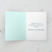 Carte De Remerciements Joyeuses vacances Ice Blue Snowflake (Intérieur)