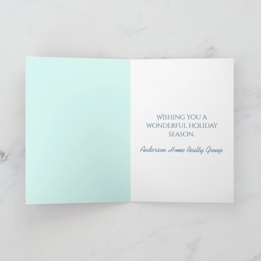 Carte De Remerciements Joyeuses vacances Ice Blue Snowflake (Intérieur)