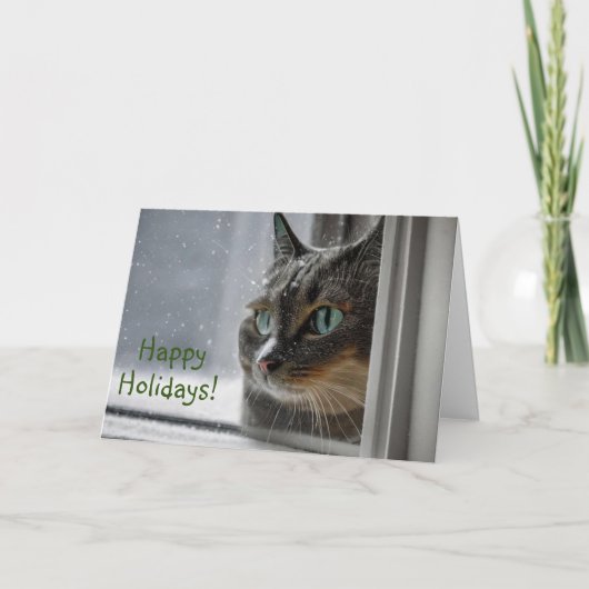 Carte De Remerciements Joyeuses vacances Kitty Cat (Devant)